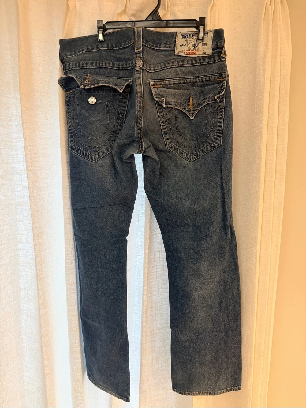 True Religion Men's Medium Blue Straight-Leg Jeans